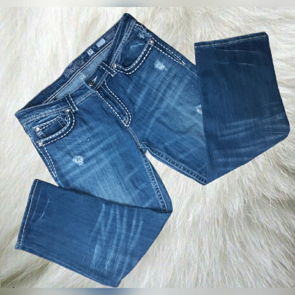 Miss Me Boyfriend Cropped Distressed Jeans Size 30
